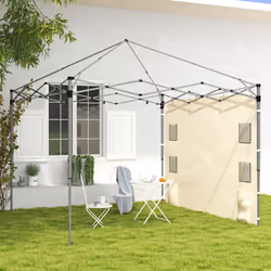 Outsunny Side Panel for 3x3 m Pop Up Gazebos, 1 Pack Sidewall Only, Beige