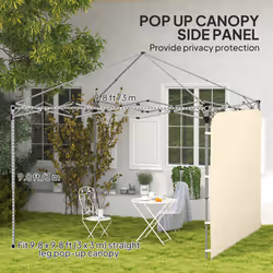 Outsunny Side Panel for 3x3 m Pop Up Gazebos, 1 Pack Sidewall Only, Beige