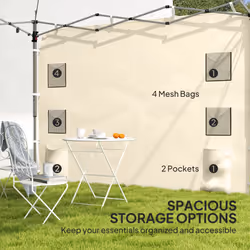 Outsunny Side Panel for 3x3 m Pop Up Gazebos, 1 Pack Sidewall Only, Beige