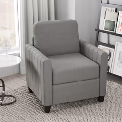 HOMCOM Modern Accent Chair with Spring Cushion, Back Pillow, Grey
