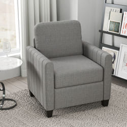 HOMCOM Modern Accent Chair with Spring Cushion, Back Pillow, Grey