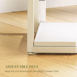 HOMCOM 5-Tier Corner Shelf, Shelving Unit with Adjustable Feet, White - Additional view 6