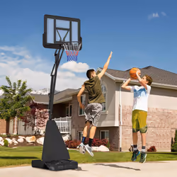 SPORTNOW 2.45-3.05m Portable Basketball Hoop and Stand with Wheels, Black