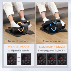 SPORTNOW Under Desk Elliptical Machine Pedal Exerciser w/ 10 Speeds - Black