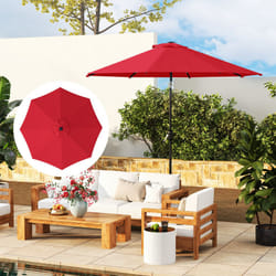 Outsunny UPF 50+ Replacement Parasol Canopy Parasol Cover Replacement - Red