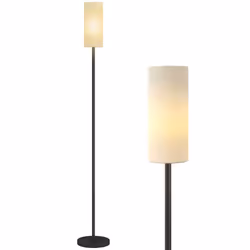 HOMCOM Floor Lamp with Linen Shade & Foot Switch for Living Room, White - Additional view 7