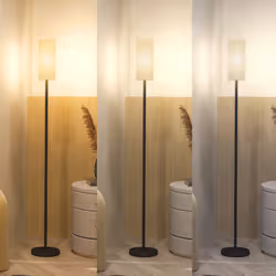 HOMCOM Floor Lamp with Linen Shade & Foot Switch for Living Room, White - Additional view 8