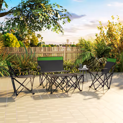 Outsunny 4 Piece Foldable Camping Table and Chairs Set, Olive Green - Additional view 7