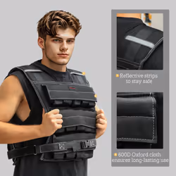 15KG Adjustable Weighted Vest with 15 Metal Weights, Running Weight Vest - Additional view 6