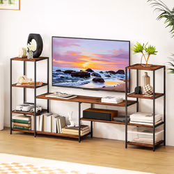 HOMCOM TV Unit for TVs up to 55 Inches, Industrial TV Stand with Shelves