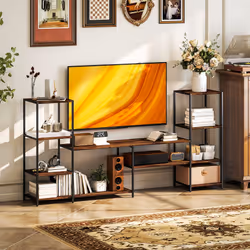 HOMCOM TV Unit for TVs up to 55 Inches, Industrial TV Stand with Shelves - Additional view 5
