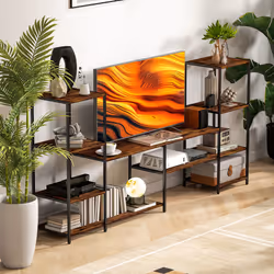 HOMCOM TV Unit for TVs up to 55 Inches, Industrial TV Stand with Shelves - Additional view 6