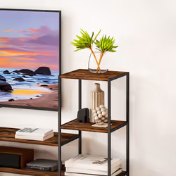 HOMCOM TV Unit for TVs up to 55 Inches, Industrial TV Stand with Shelves - Additional view 7