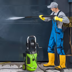 Outsunny 1800W Power Washer 150 Bar Pressure 6M Hose and Hose Reel, Green