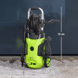 Outsunny 1800W Power Washer 150 Bar Pressure 6M Hose and Hose Reel, Green