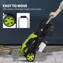 Outsunny 1800W Power Washer 150 Bar Pressure 6M Hose and Hose Reel, Green - Additional view 7