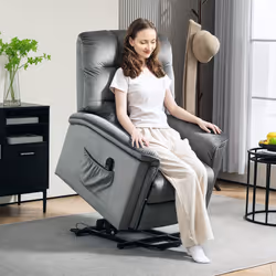 HOMCOM Power Lift Recliner Chair for Elderly w/ Remote Control, Dark Grey