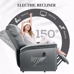 HOMCOM Power Lift Recliner Chair for Elderly w/ Remote Control, Dark Grey