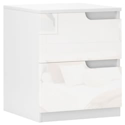 HOMCOM Modern Bedside Table with 2 Drawers for Bedroom, Living Room, White