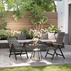 Outsunny Outdoor Folding Dining Chair, Dining Chair, Mixed-grey