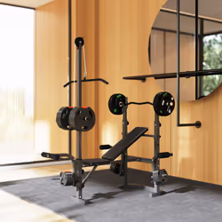 SPORTNOW Multi-Exercise Incline/Flat Weight Bench with Bench Press Rack