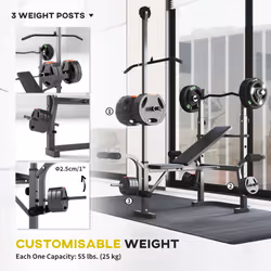 SPORTNOW Multi-Exercise Incline/Flat Weight Bench with Bench Press Rack