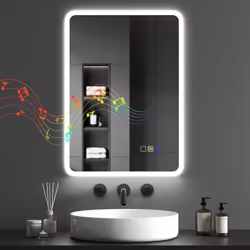 HOMCOM 500 x 700 mm Bluetooth Bathroom Mirror with LED Lights Wall Mounted - Additional view 8