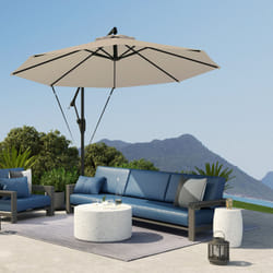 Outsunny 3(m) Cantilever Banana Parasol with Cover Wind Strap UPF50+ - Yellow