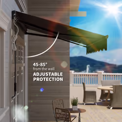Outsunny 3 x 2.5m Electric Awning with LED Light and Remote Controller Grey