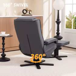 HOMCOM Rocker Swivel Recliner Chair with Footstool, Linen Upholstered - Additional view 5