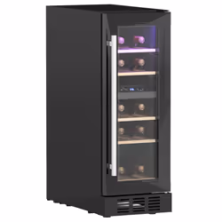 HOMCOM 16 Bottle Dual Zone Built-in Wine Cooler Fridge with Glass Door