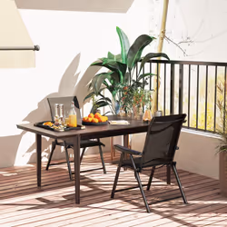 Outsunny 2PCS Folding Chair w/ Breathable Mesh Fabric Seat, Black - Additional view 6