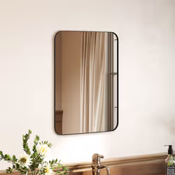 HOMCOM 70cm Rectangle Mirror, Wall Mirror for Bathroom, Black