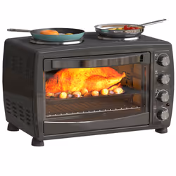 HOMCOM 36L Countertop Toaster Oven with 2 Hot Plates, Grill, Roast, Bake