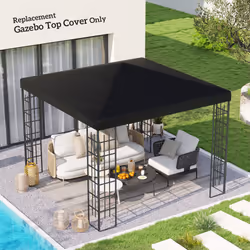 Outsunny 3 x 3(m) Gazebo Canopy Replacement Cover, UPF30+, Black