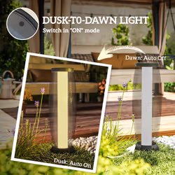 Outsunny 71.5 cm Garden Solar Lamp, Metal Floor Lamp with Auto On/Off LED - Additional view 4