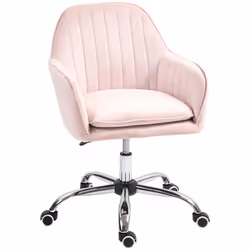HOMCOM Office Chair, Swivel Desk Chair w/ Adjustable Height, Pink