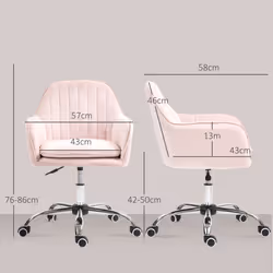 HOMCOM Office Chair, Swivel Desk Chair w/ Adjustable Height, Pink