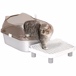 PawHut Stainless Steel Litter Box, Cat Litter Tray w/ Lid, Pedal, Scoop - Additional view 7
