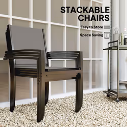 Outsunny 5 Piece Garden Furniture Set with Round Table & 4 Stackable Chairs