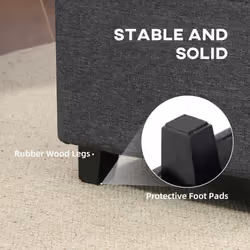 HOMCOM Small Footstool Square Ottoman with Padded Seat for Living Room Grey - Additional view 6