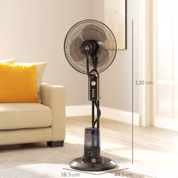 HOMCOM Spray Misting Fan, Pedestal Fan w/ Oscillation, Tilt, 4 Speeds