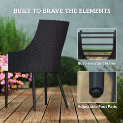 Outsunny 6 Seater Garden Furniture with Cushions, Parasol Hole - Cream