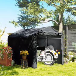 Outsunny Garden Tool Storage Shed with Roll-up Zipper Door, Dark Grey