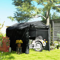 Outsunny Garden Tool Storage Shed with Roll-up Zipper Door, Dark Grey