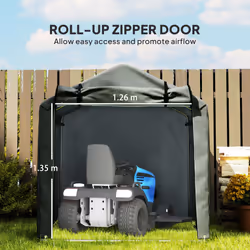 Outsunny Garden Tool Storage Shed with Roll-up Zipper Door, Dark Grey - Additional view 4