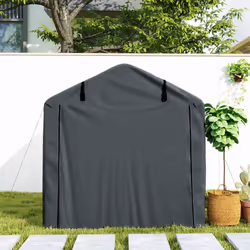 Outsunny Garden Tool Storage Shed with Roll-up Zipper Door, Dark Grey - Additional view 6
