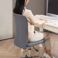 HOMCOM Armless Computer Desk Chair, Makeup Vanity Chair for Home, Grey - Additional view 7