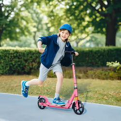 AIYAPLAY Kids Scooter, Foldable Kick Scooter w/ Adjustable Handlebar, Pink