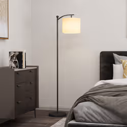 HOMCOM LED Floor Lamp with Dimmable Colours Temperature & Brightness, Black